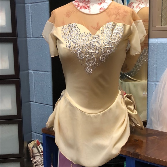 gold skating dress